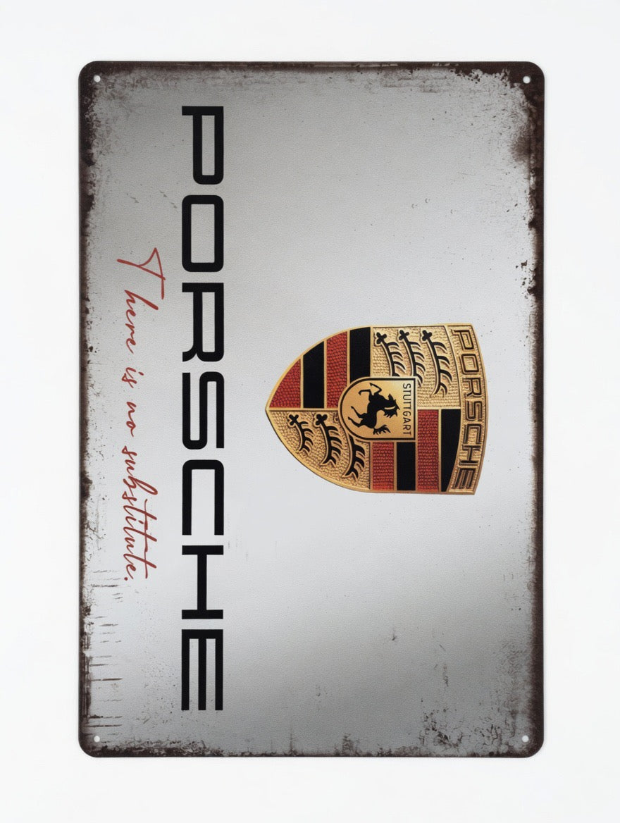 Plaque Métal Porsche – There is No Substitute 30 x 20 cm