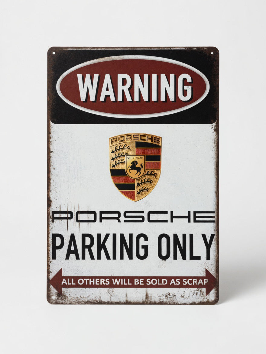 Plaque Métal Porsche Parking Only 30 x 20 cm