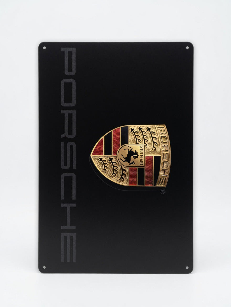 Plaque Métal Porsche Crest – Logo 30 x 20 cm
