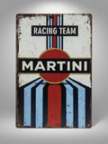 Plaque Métal Martini Racing Team Vintage 30 x 20 cm