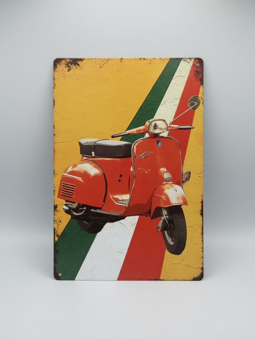 Plaque Métal Vespa Vintage – Scooter Italien 30 x 20 cm