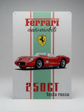 Plaque Métal Ferrari 250 GT Testa Rossa 30 x 20 cm