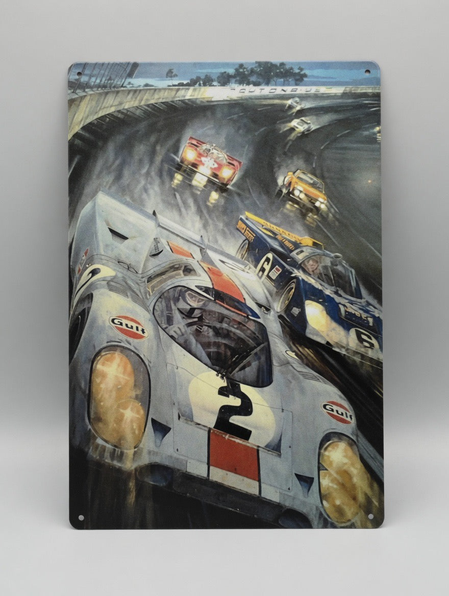 Plaque Métal Gulf Porsche – Course de Nuit