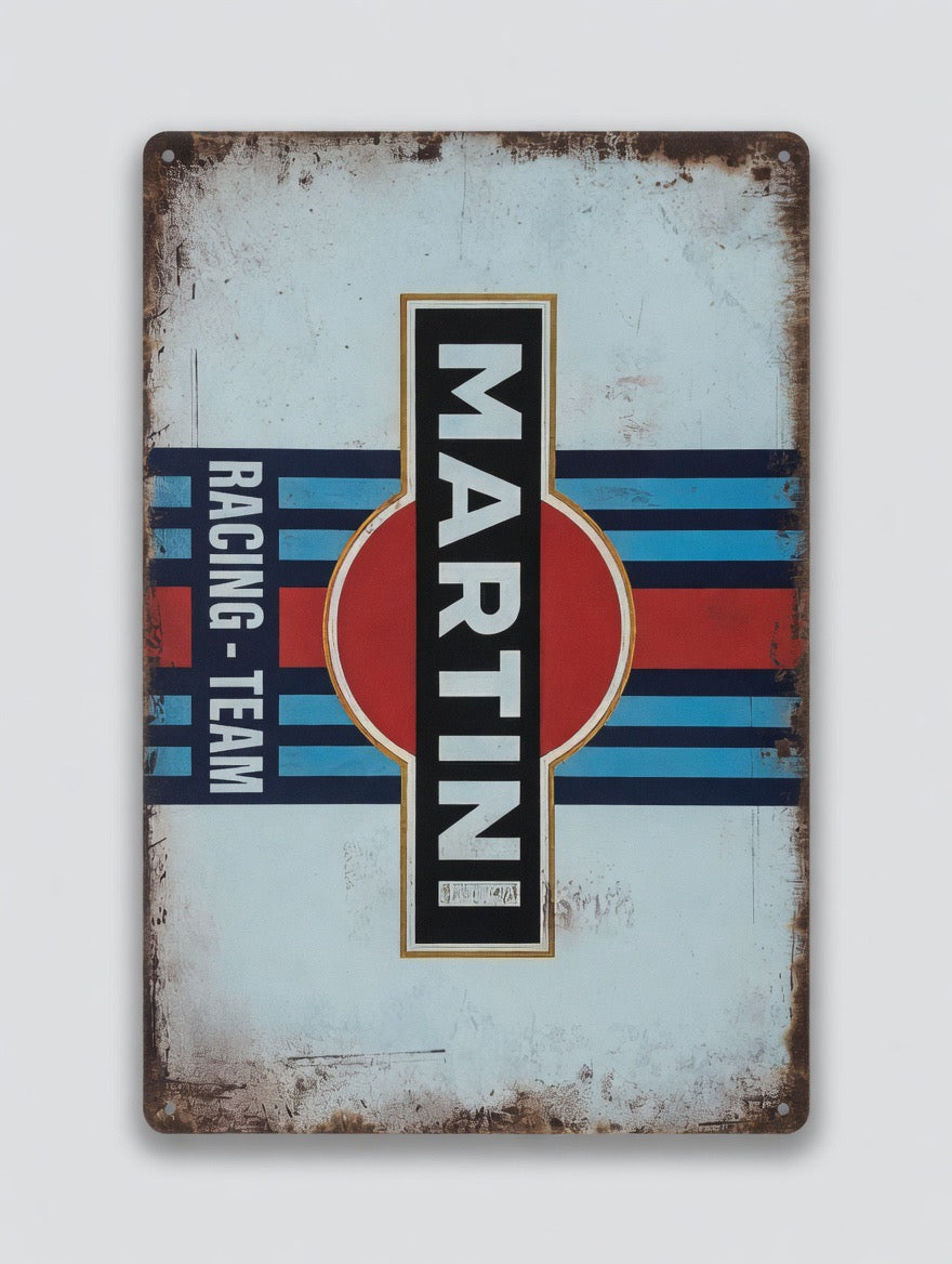 Plaque Métal Martini Racing Team 30 x 20 cm