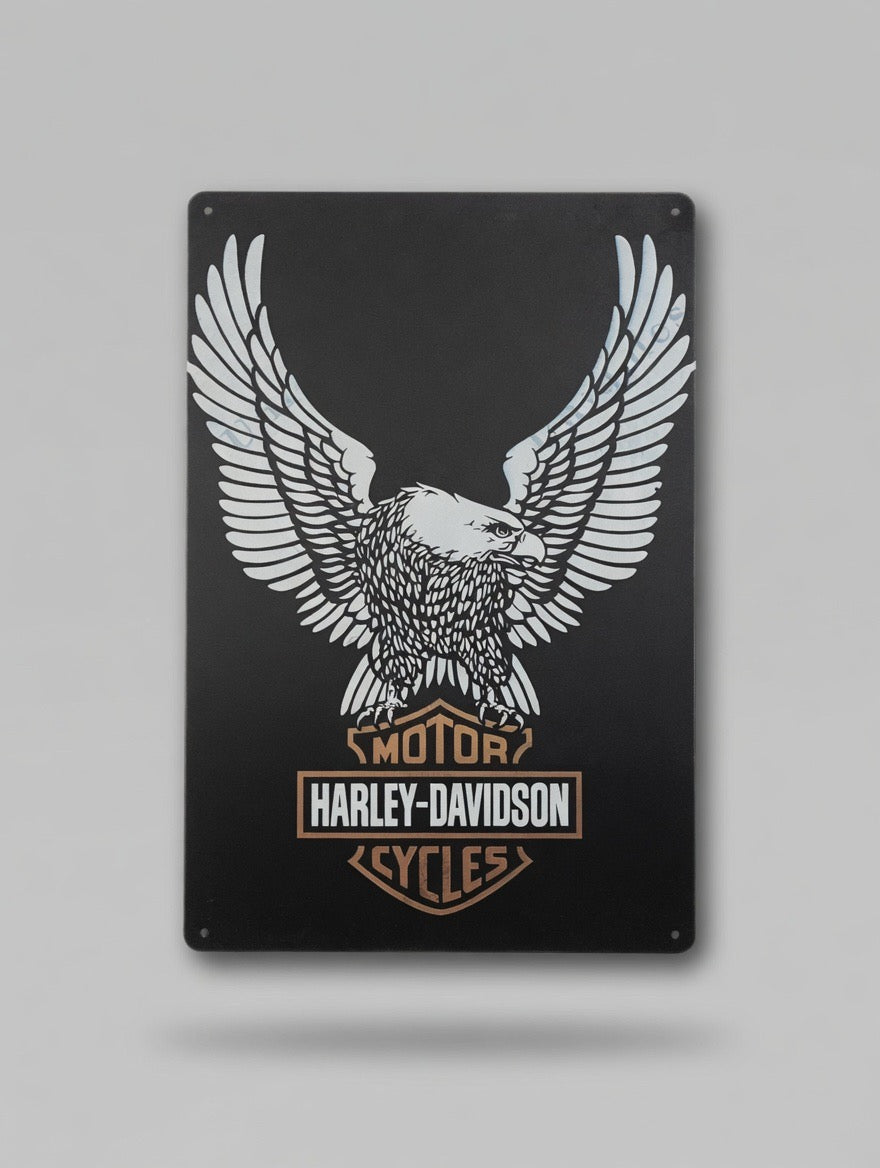 Plaque Métal Harley-Davidson Aigle Vintage 30 x 20 cm