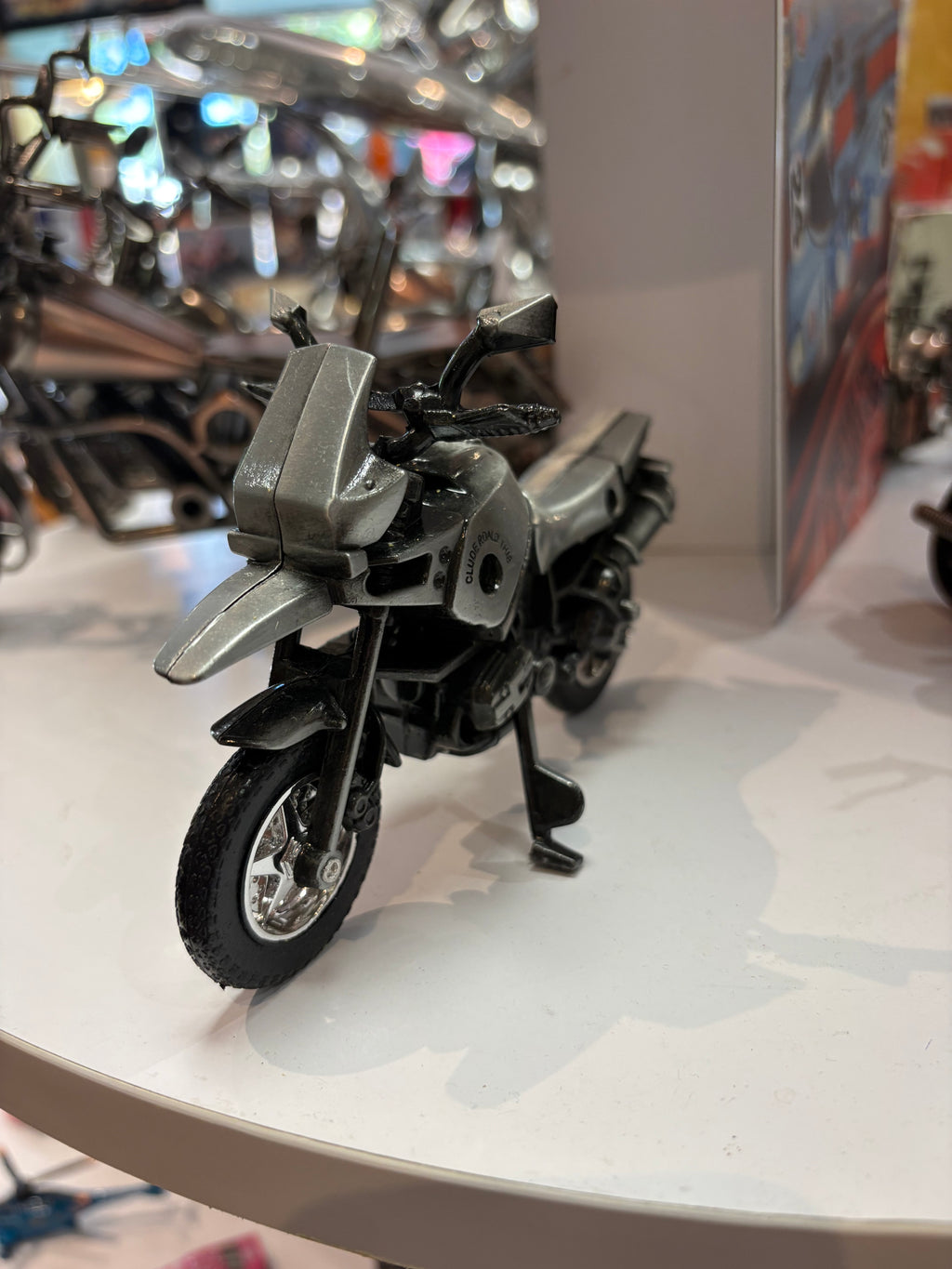 Moto Artisanale – 15 cm Argent