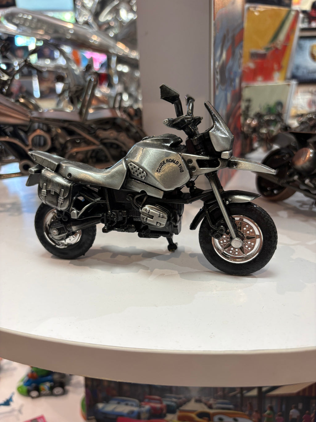Moto Artisanale – 15 cm Argent