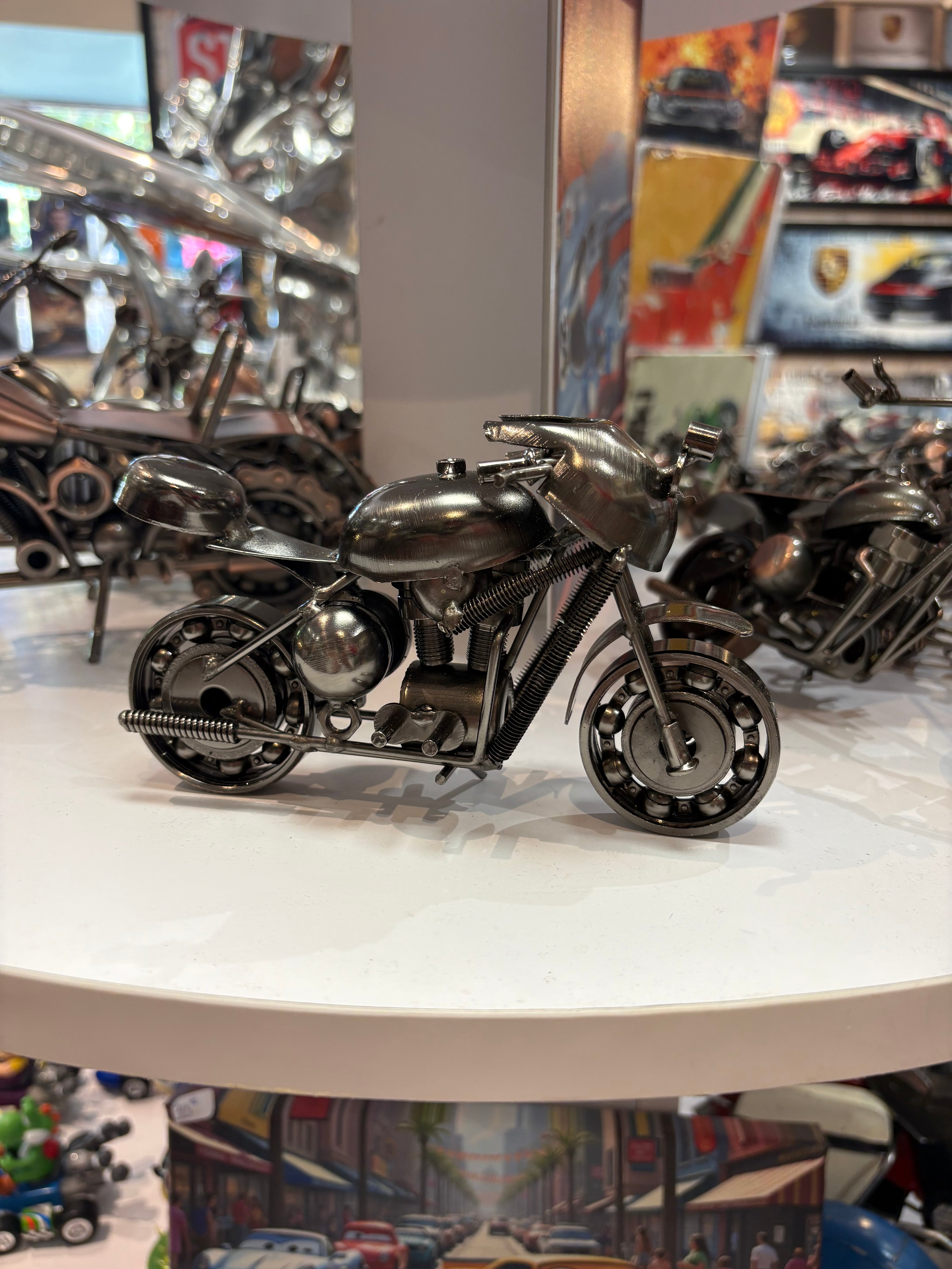 Moto Artisanale – 20 cm Argent
