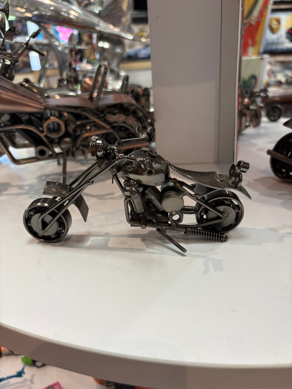 Moto Artisanale – 15 cm Argent