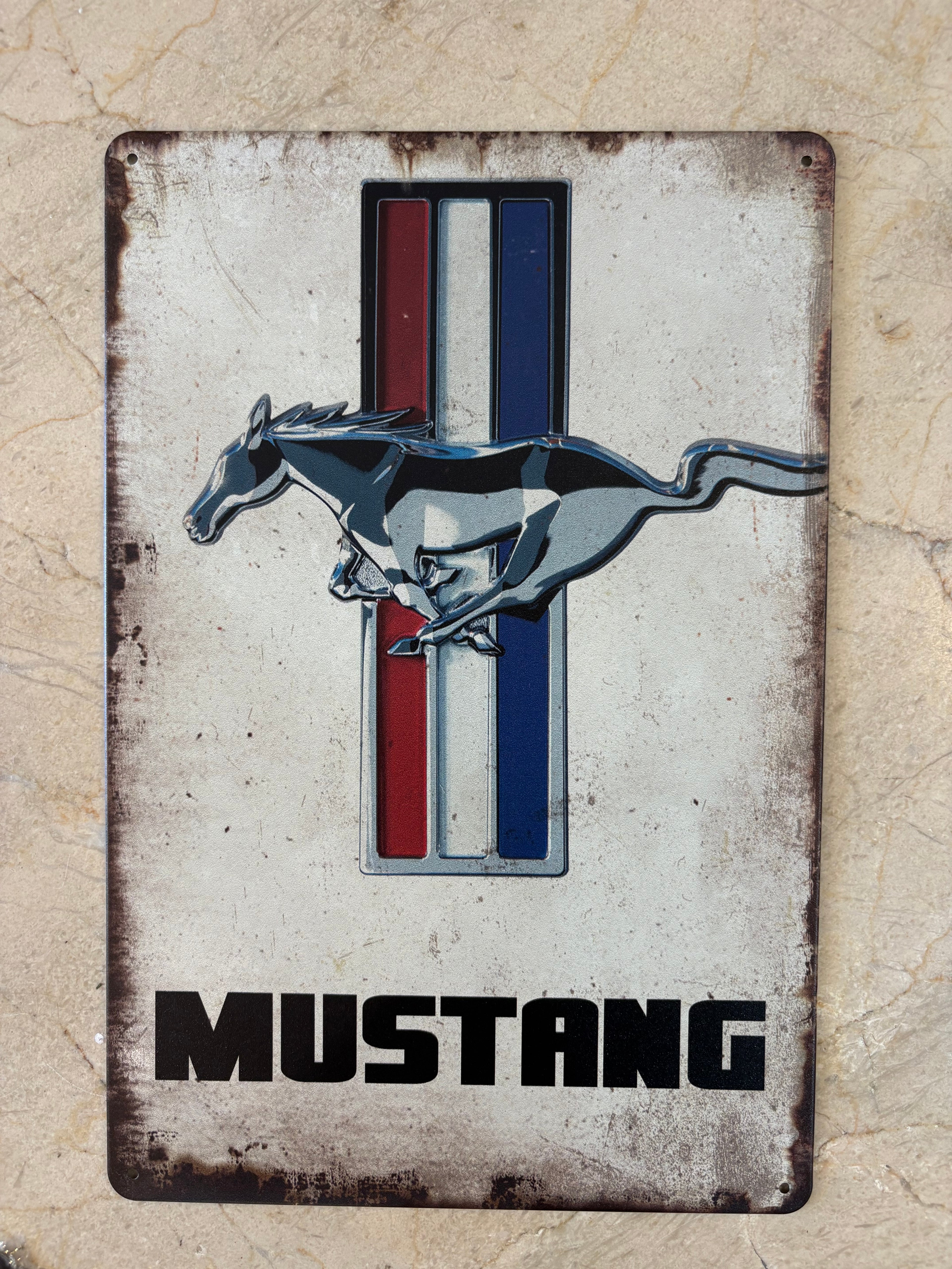 Plaque Métal Mustang Vintage 30 x 20 cm
