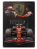 Plaque Métal FERRARI F1 LECLERC 30 x 20 cm