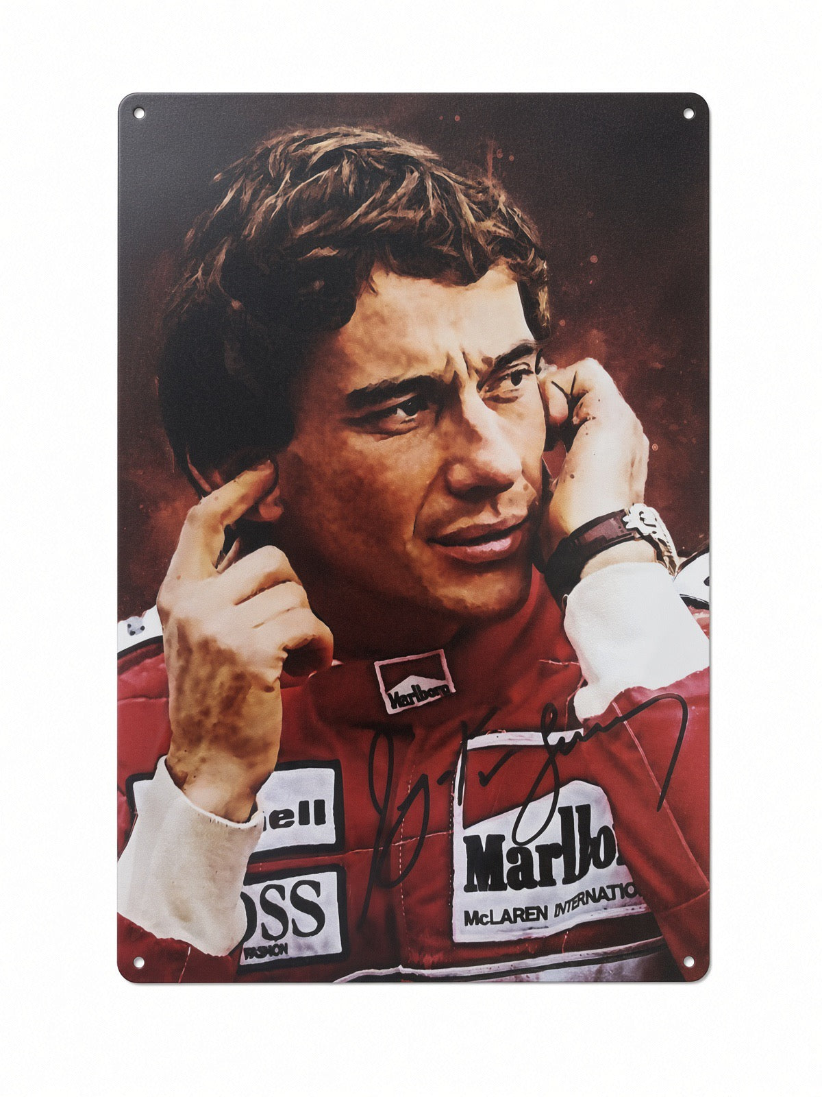 Plaque Métal AYRTON SENNA – McLaren 30 x 20 cm