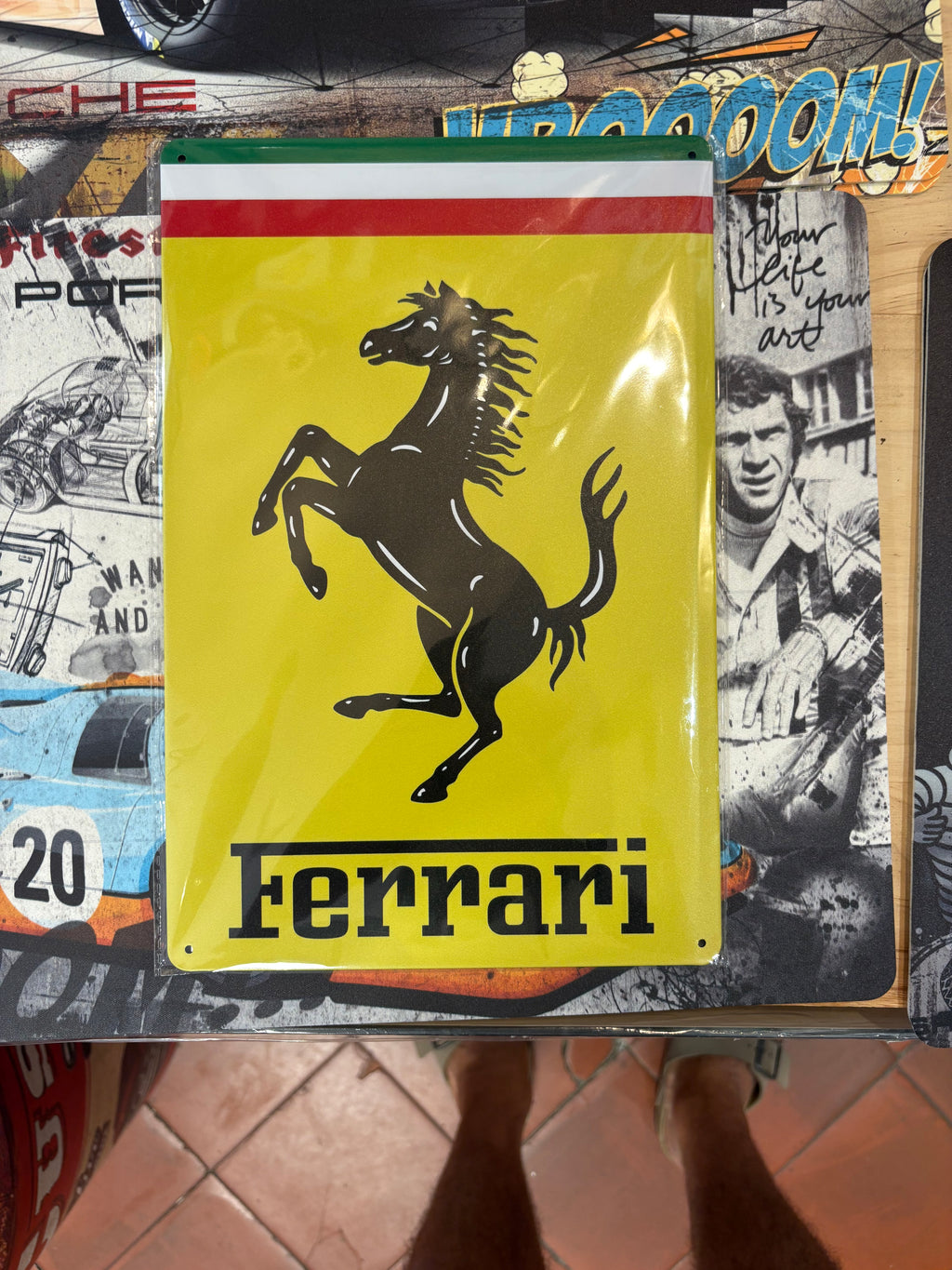 Plaque Métal FERRARI – Cavallino Rampante 30 x 20 cm