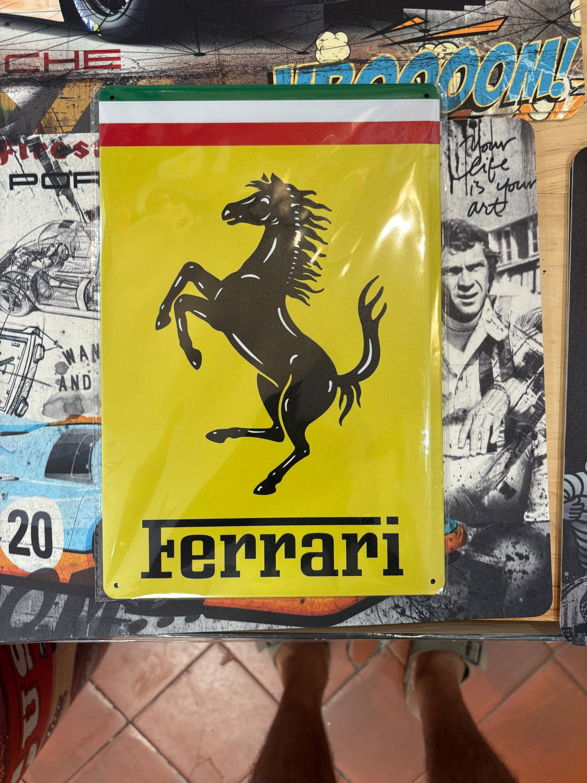 Plaque Métal FERRARI – Cavallino Rampante 30 x 20 cm