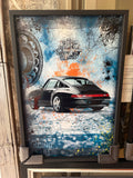 Tableau Porsche NOIR Artiste ALEX 40*60 cm