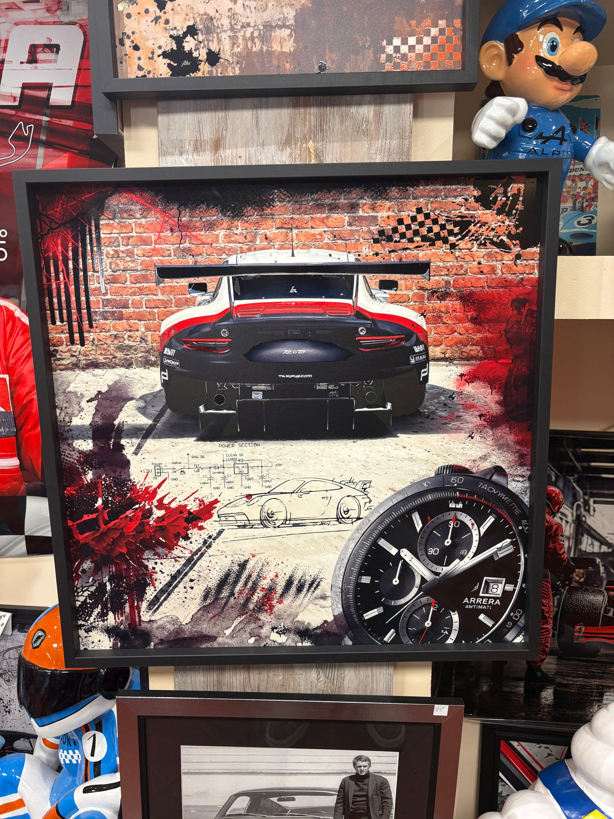 Tableau Porsche BACK Artiste ALEX 60*60 cm